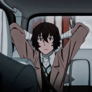 🖤 Osamu Dazai Bungou Stray Dogs Anime, Bungou Stray Dogs, Osamu Dazai, Dazai, Postać, animowane, Manga telegram sticker