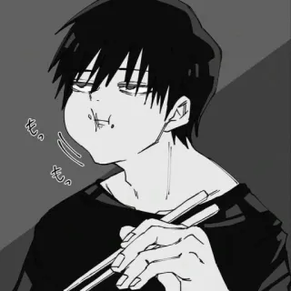🎴 もぐもぐ comiendo, comida, palillos, anime, manga telegram sticker