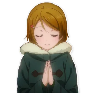 🙏 anime, garota, oração, fofo telegram sticker