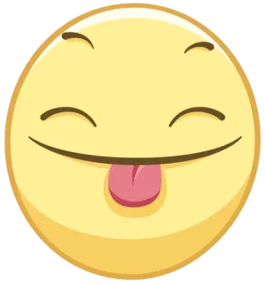 😝 이모지, 스마일리, 얼굴, 혀, 노란색, 장난기 telegram sticker