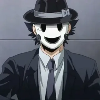 🚬 Anime, Máscara, Personaje, Sombrero, Traje, High-Rise Invasion telegram sticker