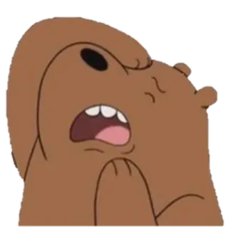🐼 Grizzly We Bare Bears desenho animado, urso, Grizz, We Bare Bears, bravo, expressão telegram sticker