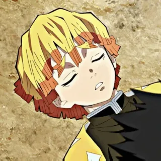 👺 Zenitsu Agatsuma Demon Slayer 애니메이션, 귀멸의 칼날, 젠이츠, 수면, 캐릭터 telegram sticker