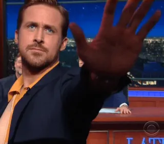 🖐 Ryan Gosling ryan gosling, cử chỉ tay, diễn viên, người nổi tiếng telegram sticker