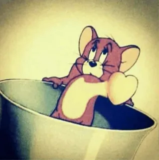 🖤 Jerry Mouse Tom and Jerry cartoon, mouse, middle finger, offensive, funny, cute, retro telegram sticker