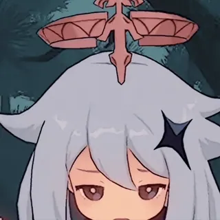 🍥 Paimon Genshin Impact 动漫, 游戏, 派蒙, 原神, 吉祥物, 漂浮, 白发 whatsapp sticker
