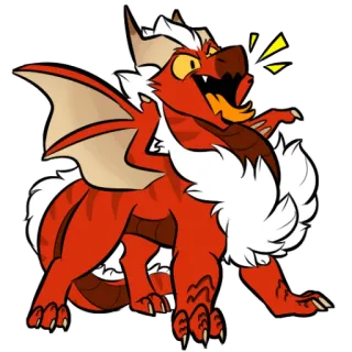 😈 มังกร, การ์ตูน, สีแดง, แฟนตาซี, สัตว์ telegram sticker