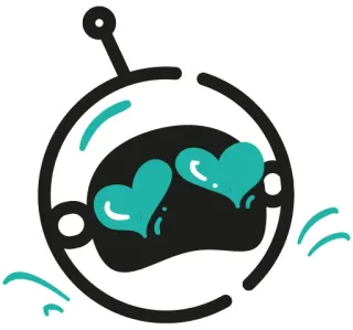 😍 астронавт, космос, шлем, сердце, любовь, милый, мультфильм whatsapp sticker