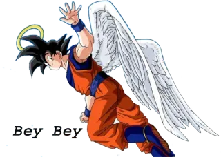 👋 Goku Dragon Ball Bey Bey goku, dragon ball, angel, wings, halo telegram sticker