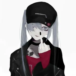 🖕 Ragazza anime, Dito medio, Gesto offensivo, Personaggio dei cartoni animati, Atteggiamento, Arte digitale telegram sticker