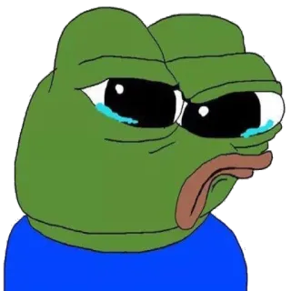 😢 Pepe the Frog ミーム, 悲しい, カエル, インターネット telegram sticker