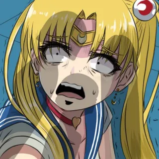🌕 Sailor Moon animé, manga, Sailor Moon, expression, choqué, peur, panique telegram sticker