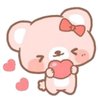 🐻 bear, cute, kawaii, heart, sticker, pink, cartoon, love telegram sticker