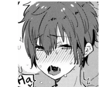 🥵 Ha anime, manga, expression, face, cartoon whatsapp sticker