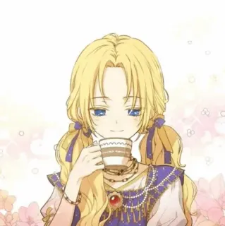 💗 mujer, ilustración, bebiendo, chica, femenina, té, personaje, anime whatsapp sticker
