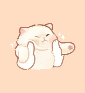 ✨ kucing, lucu, binatang, kartun, jari tengah, gestur ofensif whatsapp sticker