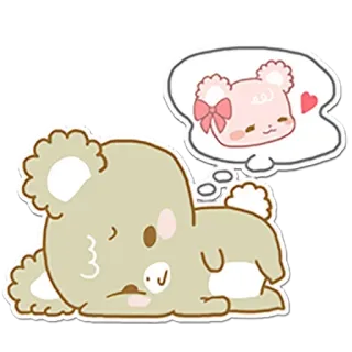 😢 urso, desenho animado, kawaii, fofo, sonho, amor, animal telegram sticker