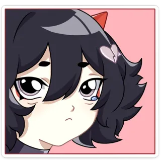 😢 Anime, Triste, Fille, Mignon, Dessin animé, Coeur brisé, Larme telegram sticker