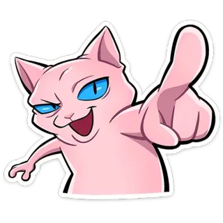 🫵 cat, animal, pointing, cartoon, sticker telegram sticker