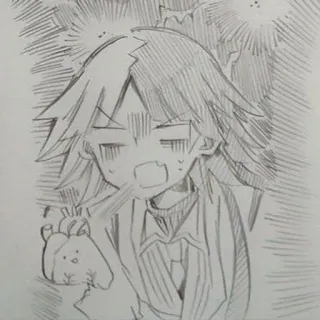 🤍 Anime, Sketsa, Frustrasi, Emosional, Manga telegram sticker