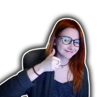 👍 женщина, портрет, очки, большой палец вверх, улыбка, девушка telegram sticker