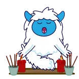 🧘♂️ Yeti, Meditation, Kerzen, Spirituell, Frieden, Ruhe telegram sticker