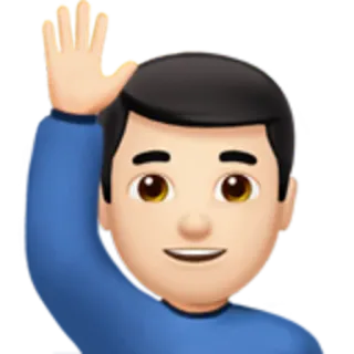 🙋‍♂ emoji, waving, greeting, hello, friendly, gesture telegram sticker