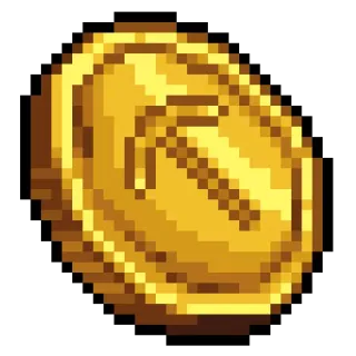 💰 コイン, つるはし, ゴールド, ピクセルアート, ビデオゲーム, 宝 telegram sticker