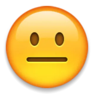😐 Эмодзи, Нейтральный, Лицо, Бесстрастный, Желтый telegram sticker