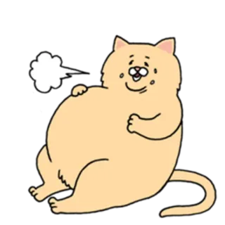 😌 cat, cartoon, animal, funny, sticker, cute, pet telegram sticker