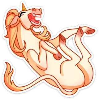 😆 unicorn, tertawa, kartun, stiker, imut, fantasi whatsapp sticker