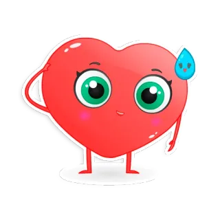 😌 Herz, Cartoon, Emotion, Süß, Sticker, Kawaii telegram sticker