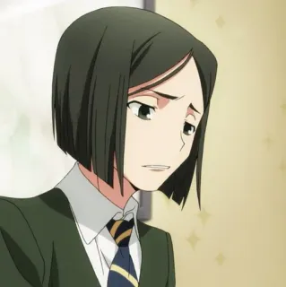 😣 Anime, Personagem, Triste, Sério, Uniforme whatsapp sticker