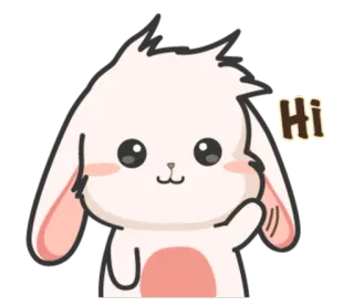 ✋ Hi thỏ, động vật, dễ thương, hoạt hình, lời chào, xin chào, thỏ telegram sticker