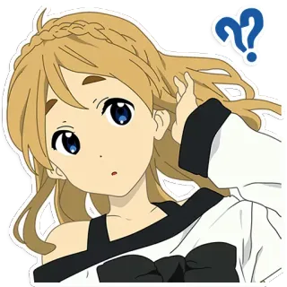 ❓ Anime, Domanda, Confusa, Ragazza, Personaggio, Illustrazione, Kawaii, Carino telegram sticker