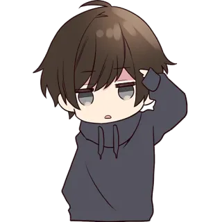 👋 Аниме, Чиби, Мальчик, Милый, Мультфильм whatsapp sticker