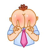 🙅‍♂️ culo, grosero, dedo medio, ofensivo, dibujos animados, empresario telegram sticker