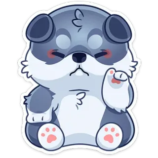 ☝ anjing, anak anjing, imut, hewan, kawaii, kartun, stiker telegram sticker