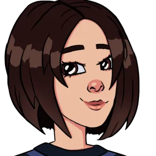 😏 卡通, 女人, 肖像, 插图 telegram sticker
