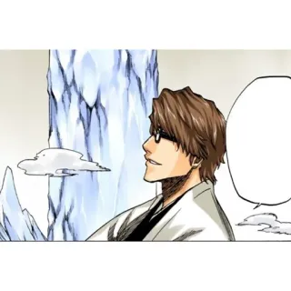 🧬 Sosuke Aizen Bleach 애니메이션, 만화, 안경, 아이젠, 블리치 telegram sticker
