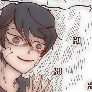 🐾 HI HI HI Anime, Cartoon, Personage, Illustratie whatsapp sticker