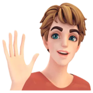 ✋ personne, signe de la main, dessin animé, personnage, amical, salutation whatsapp sticker