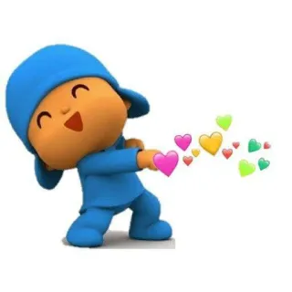 ☀️ Pocoyo мультфильм, анимация, сердце, любовь, радостный telegram sticker