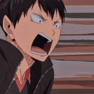 ⚫ Kageyama Tobio Haikyuu!! аниме, хаикюу, кагеяма тобио, злой, в шоке, расстроен telegram sticker