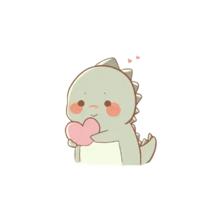 ❤️ 恐龙, 可爱, 爱心, 卡通, 动物, 爱 whatsapp sticker