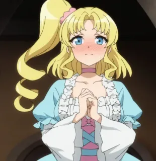 😳 Anime, Mädchen, Blond, Süß, Cartoon, Figur whatsapp sticker