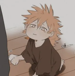 🐾 읏...... Anime, Desenho animado, Criança, Bebê, Cabelo laranja telegram sticker