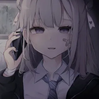 📱 Anime, Mädchen, traurig, Krawatte, Schuluniform telegram sticker