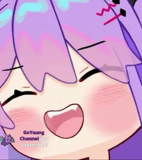 🌟 GoYoung Channel just subscribed! vtuber, 애니메이션, 행복한, 귀여운, 보라색 telegram sticker