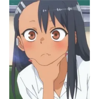 😳 Nagatoro Don't Toy with Me, Miss Nagatoro Anime, Nagatoro, Personage, Schooluniform, Meisje, Cartoon telegram sticker